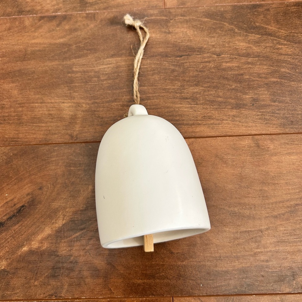 Pottery Barn Ceramic Hanging Bell - Matte White